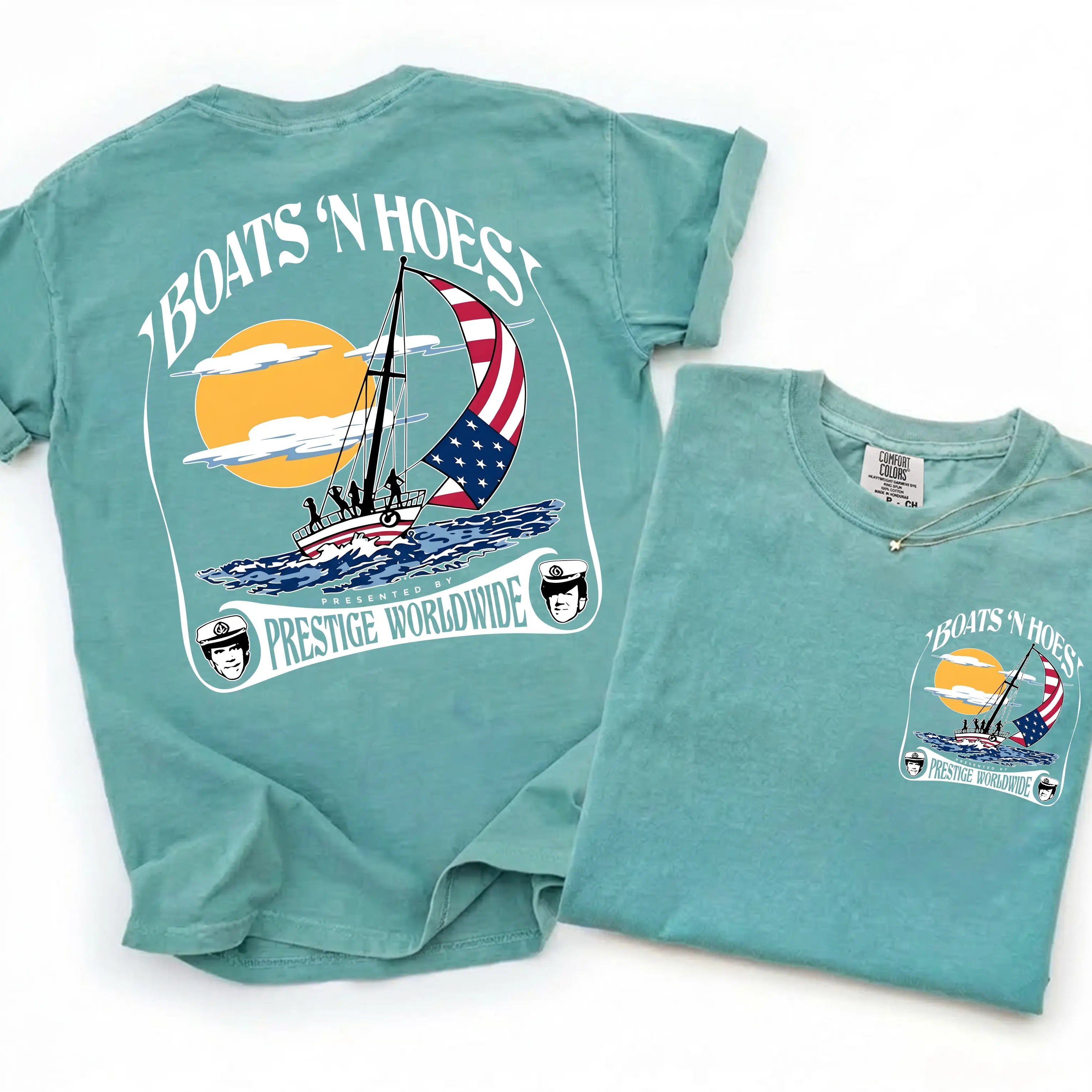 [Comfort Colors] Boats'n Hoez Summer Step Brothers Movie Tee, Vintage Retro Summer T-Shirt, Classic Shirt, Gift For Her, Funny Movie