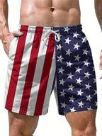 Men's American Flag Quick-Dry Swim Shorts