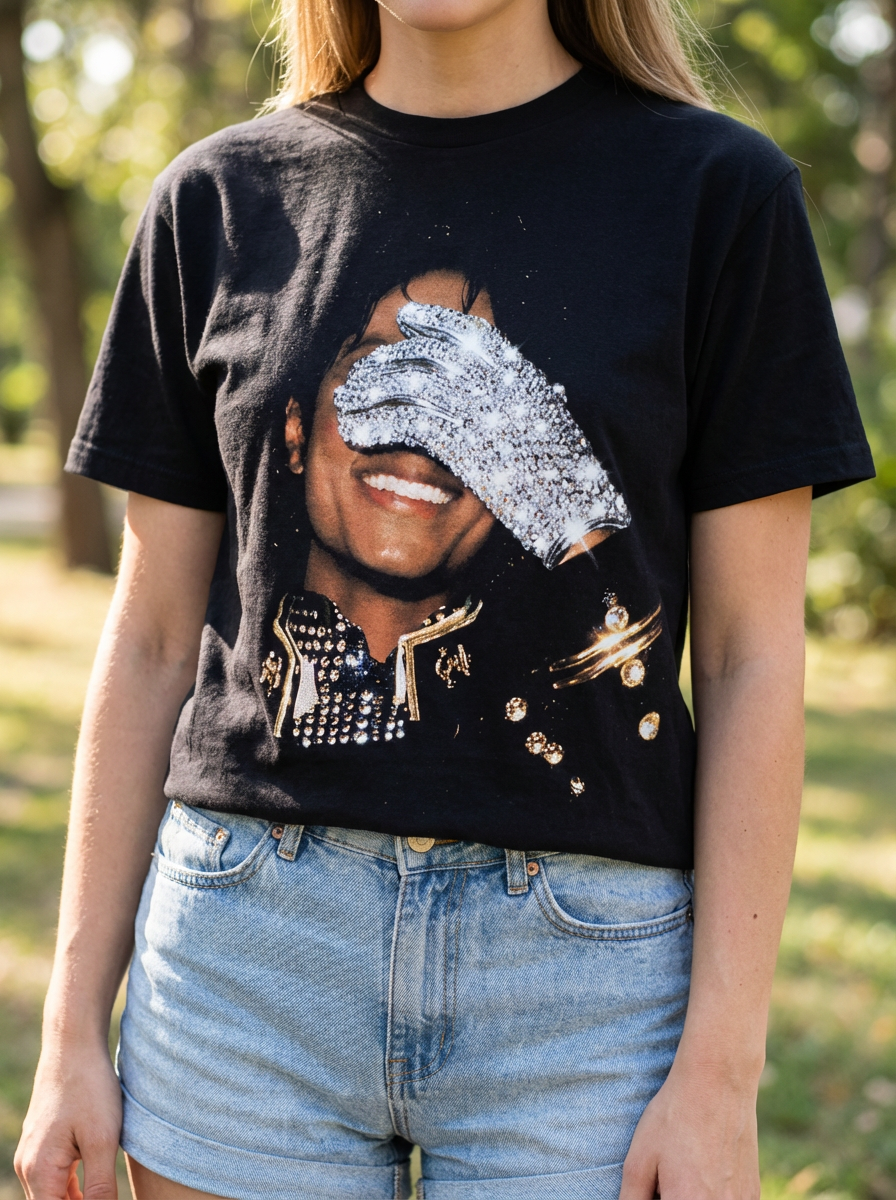 Michael Jackson Glove Graphic T-Shirt Vintage 90s Tee