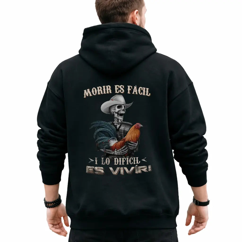Men's Moris Es Facil Mexican Style T-Shirt, Big Rooster Gamefowl Shirt