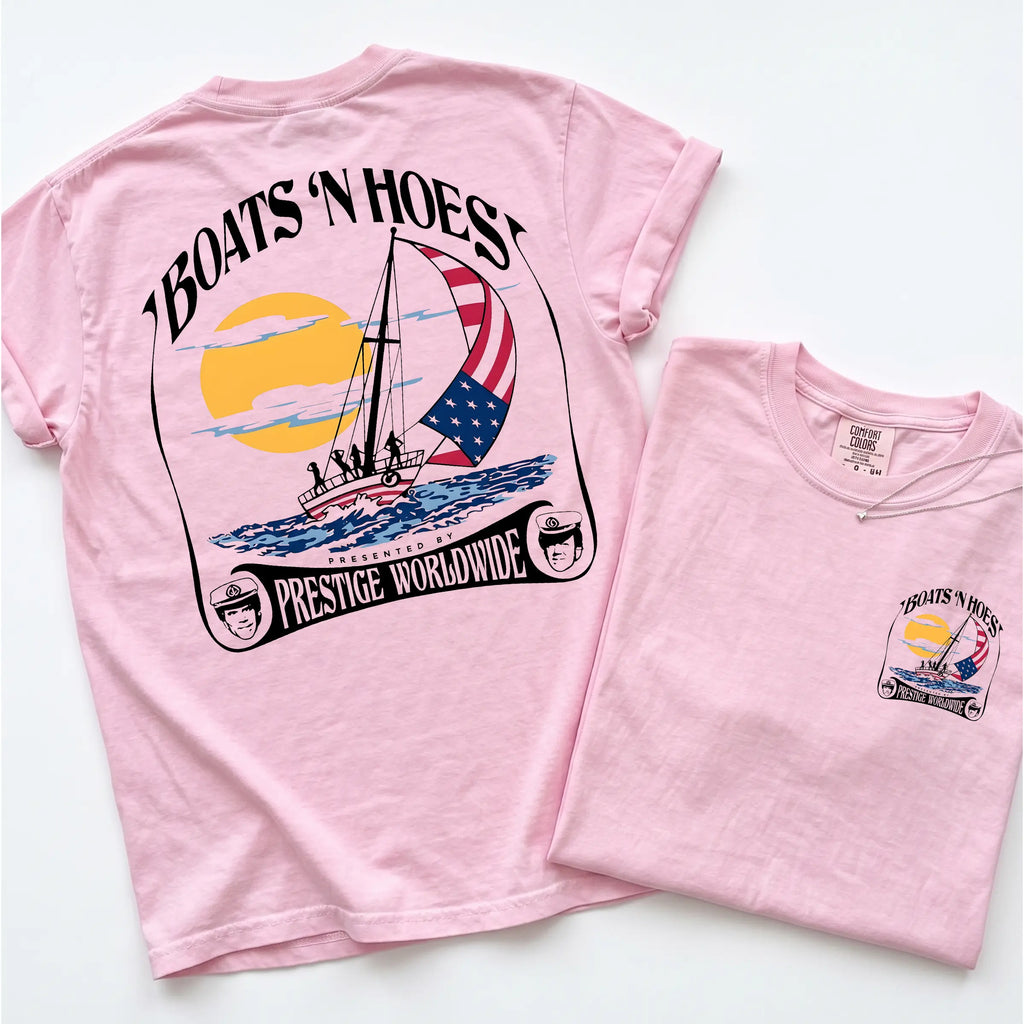 [Comfort Colors] Boats'n Hoez Summer Step Brothers Movie Tee, Vintage Retro Summer T-Shirt, Classic Shirt, Gift For Her, Funny Movie