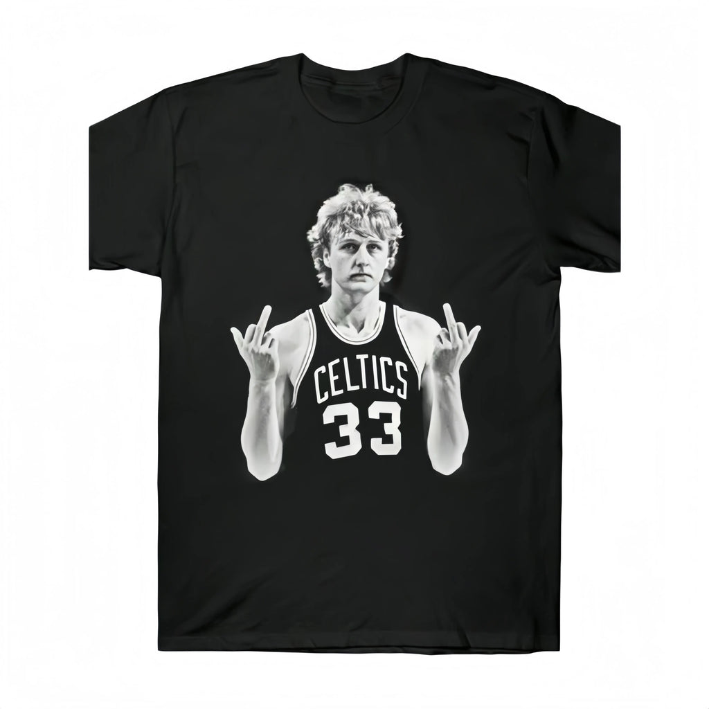 Larry Bird Retro 90s T-Shirt Black Shirt Men's Shirts Vintage Men's Clothing Streetwear Casual Crewneck Top