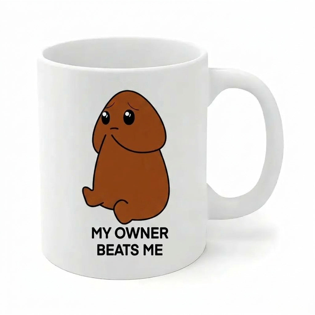 Sad Potato Mug - My Owner Beats Me Funny Ceramic Coffee Cup