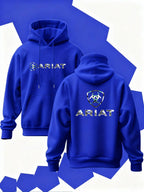 New Men's Hoodie Ariat Print, Soft Stretch Knit Fabric, Long Sleeve, Standard Fit, Casual Daily Wear, Four-Season Hooded Clothing, Fun Style, Essential for Young Adults