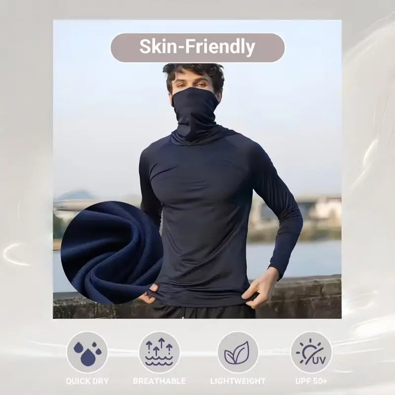 OKP 6-Piece Men's Casual Hoodie Pullovers Blue Black Light Gray Slim Fit Long Sleeve Lightweight UPF Sun Protection Soft Breathable Timeless Classic Versatile Machine Washable Comfort Multi-Occasion Wear Menswear Set Stylish Tops