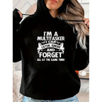 Black Men’s Tee with Bold White Retro 'I'M A MULTITASKER' Design, Short Sleeves