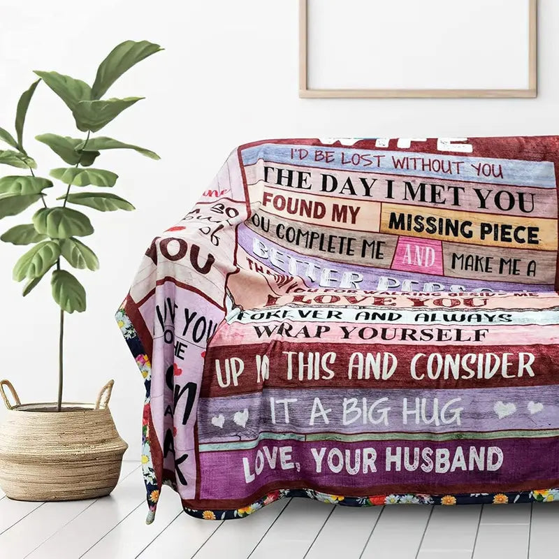 [mothers day gift ideas] Blanket Gifts for Wife Romantic Anniversary Birthday Gifts for Wife Her I Love You Presents for Wife from Husband to My Wife Warm Gifts for Christmas Valentine's Mother's Day