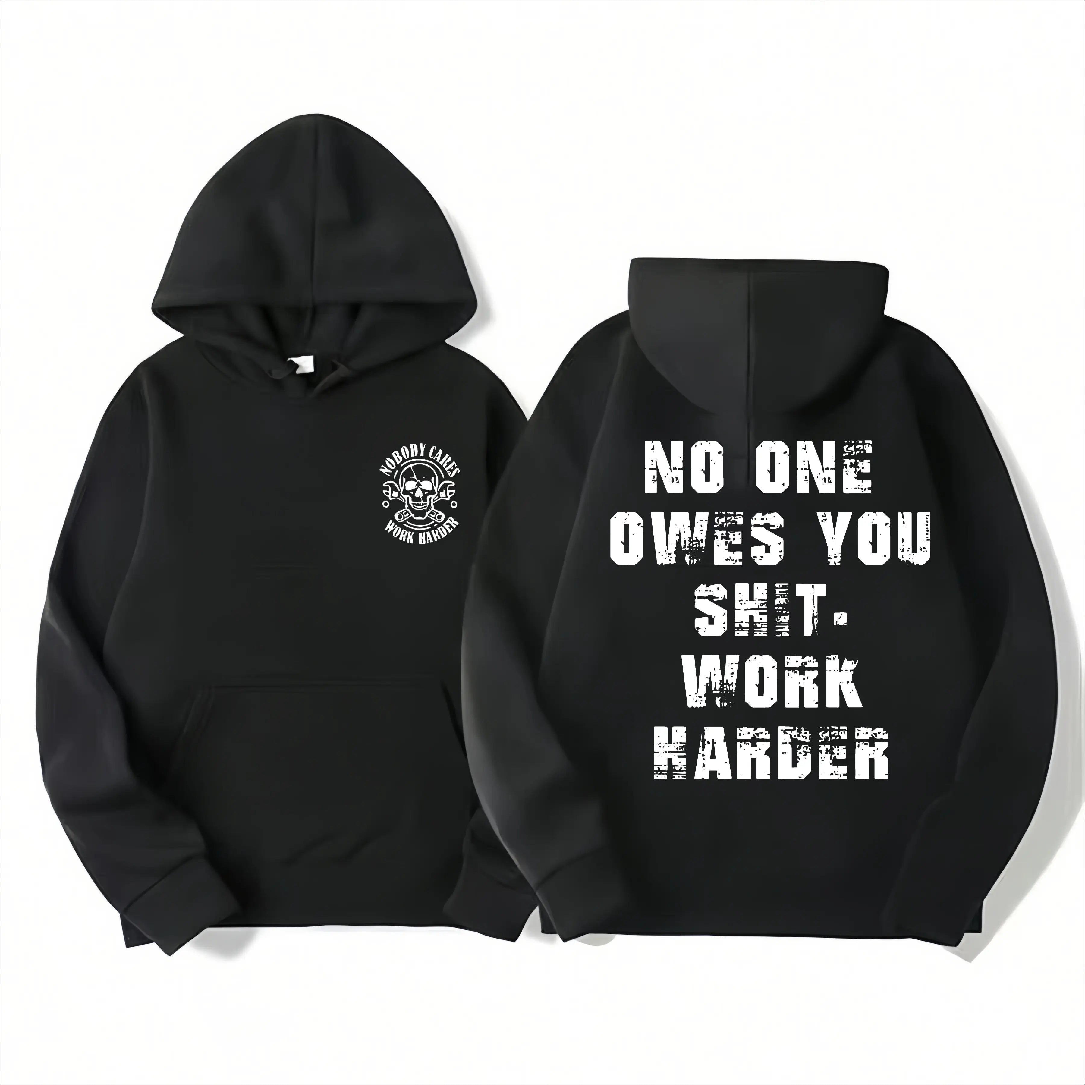 Work Harder Skull Shirt – Gritty Message for the Relentless Grinder, father's day gifts, Menswear Tops Streetwear Tshirt