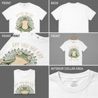Funny EFF YOU SEE KAY Frog Meditation Graphic T-Shirt.Tee Design with Retro Cream Text and Green Mandala Art,Oversized tshirts for Men&Women
