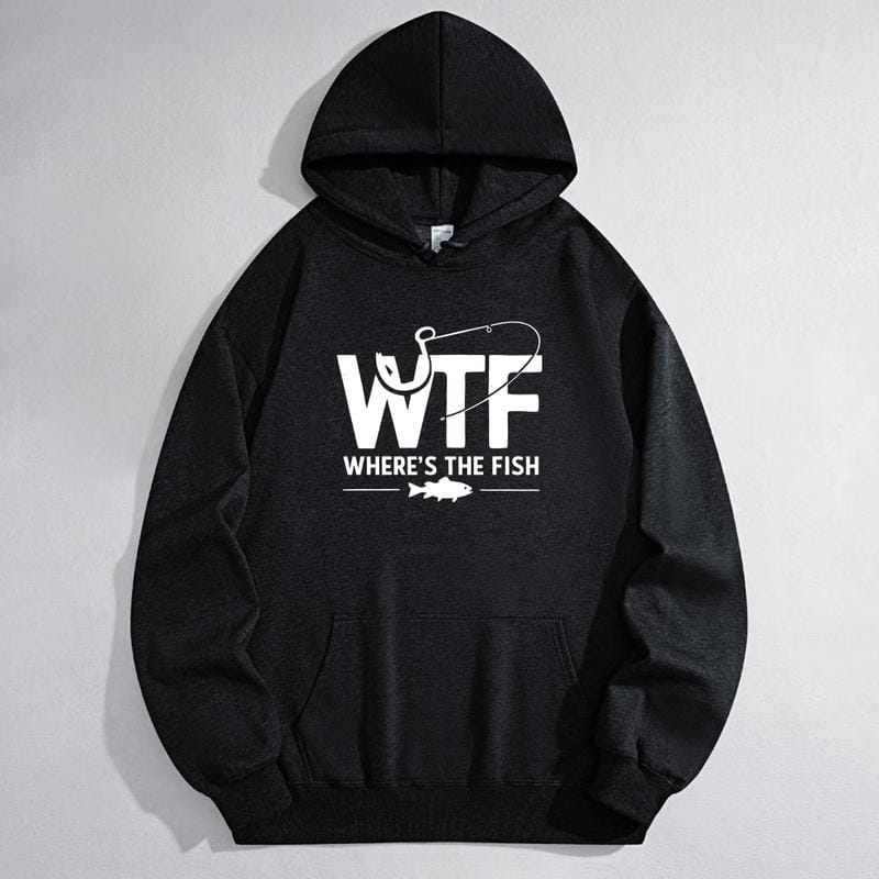 Men's funny fishing graphic Graphic Hoodie - Cotton Blend Long Sleeve Pullover Regular Fit | Soft & Breathable Fabric, Durable Print, Everyday Comfort, Machine Washable, casual outdoor urban street