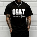 GOAT (“God Over All”) graphic T-shirt for men, 100% pure cotton, loose street-style short sleeves—trendy Christian casual top, best-selling faith urban fashion style., Shortsleeve, Menswear, Tshirt, Round Neck tiktokshopspringglowup