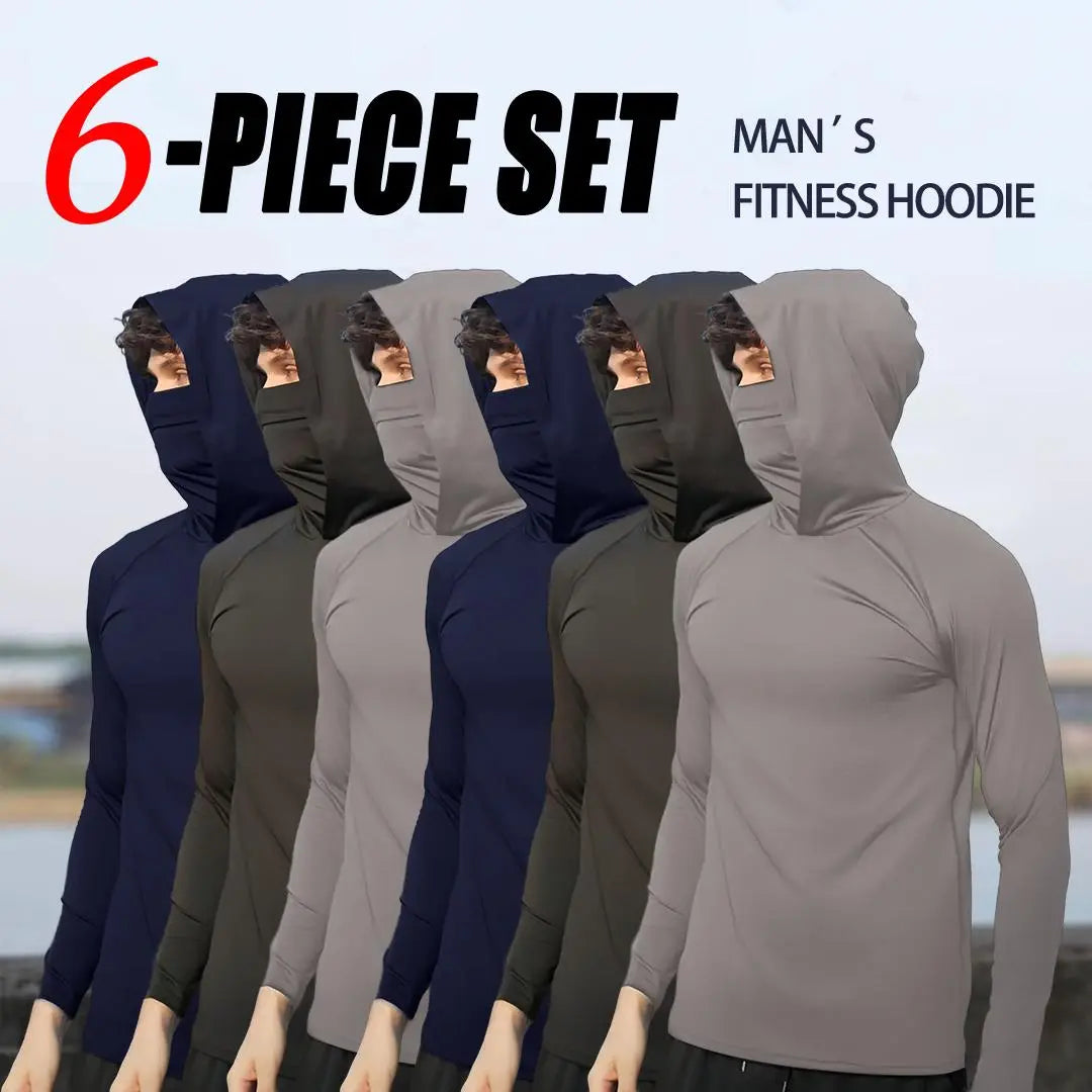 6-Piece Men's Lightweight UPF Sun Protection Hoodies