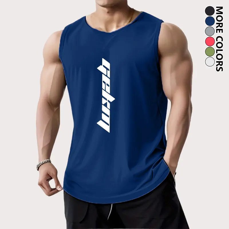 3-Pack Men's Letter Print Basketball Jersey Tank Tops - Breathable Polyester Mesh