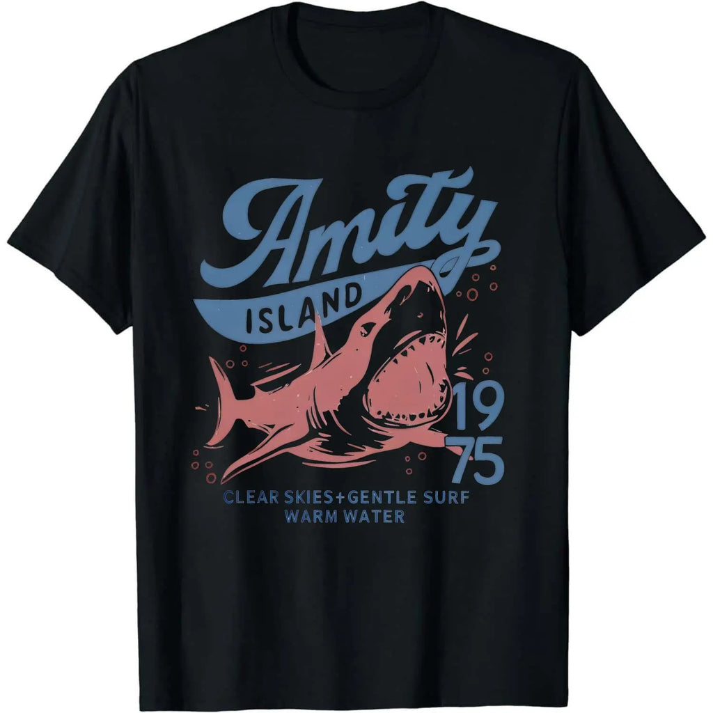 Jaws Amity Island 1975 Unisex Tee, Movie Inspired Gift, Cotton T-Shirt for Film Buffs, Retro Summer Shirt, Vintage Beach Tee