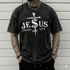 Men's 100% Cotton Cross Graphic T-Shirt | Casual Relaxed Fit Short Sleeve Tee