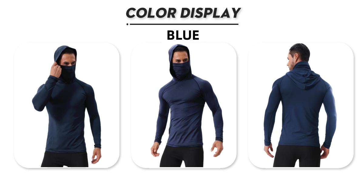 OKP 6-Piece Men's Casual Hoodie Pullovers Blue Black Light Gray Slim Fit Long Sleeve Lightweight UPF Sun Protection Soft Breathable Timeless Classic Versatile Machine Washable Comfort Multi-Occasion Wear Menswear Set Stylish Tops