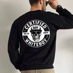 Certified Whiteboy Hoodie Skull Graphic Streetwear, Edgy Skull Print Urban Style Hoodie, Dark Aesthetic Street Fashion Shirt, Unisex Sweater Pullover Tee