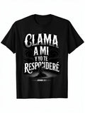 Christian Spanish Bible Scripture T-shirt Jeremiah Book 333-Call to My Father Prayer Design, with letters, light short-sleeved crew neck leisure and fitness wear, comfortable for a, breathable comfort, Black Friday, classic fit