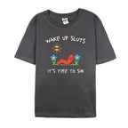Wake Up Slts T-Shirt funny animal shirt meme graphic tee sarcastic t-shirt cursed tshirt unhinged humor top viral t-shirt