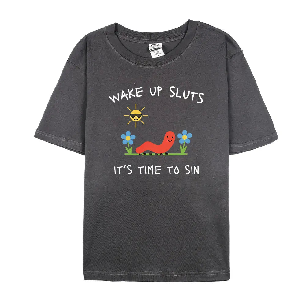 Wake Up Slts T-Shirt funny animal shirt meme graphic tee sarcastic t-shirt cursed tshirt unhinged humor top viral t-shirt