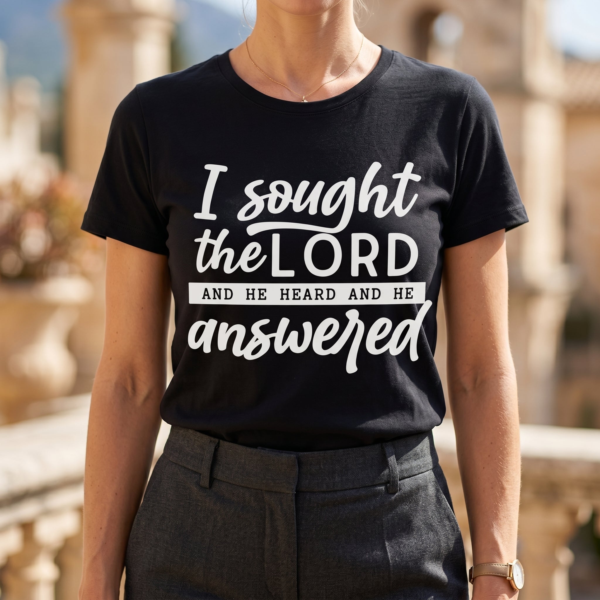 Women's Faith TShirt Inspiring Scripture Print I Found The Lord He Healed Me