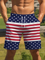 Men's American Flag Quick-Dry Swim Shorts