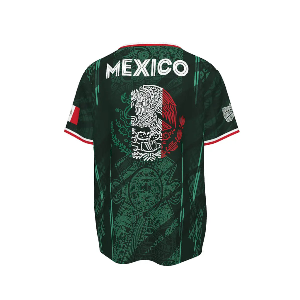 2026 Mexico Soccer Jersey,  Chichén Itzá Pyramid Graphic Retro Soccer Jersey, All over Print, Casual Style for All Seasons, Classic Throwback Jersey Sportswear Top