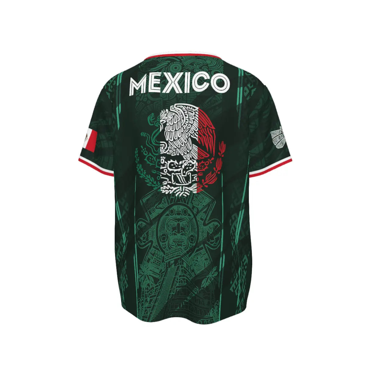 2026 Mexico Soccer Jersey,  Chichén Itzá Pyramid Graphic Retro Soccer Jersey, All over Print, Casual Style for All Seasons, Classic Throwback Jersey Sportswear Top