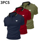 Men's Casual Business Polo Shirt - Versatile Solid Buttoned Top