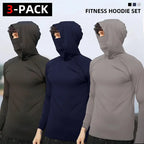 OKP 6-Piece Men's Casual Hoodie Pullovers Blue Black Light Gray Slim Fit Long Sleeve Lightweight UPF Sun Protection Soft Breathable Timeless Classic Versatile Machine Washable Comfort Multi-Occasion Wear Menswear Set Stylish Tops