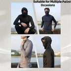 OKP 6-Piece Men's Casual Hoodie Pullovers Blue Black Light Gray Slim Fit Long Sleeve Lightweight UPF Sun Protection Soft Breathable Timeless Classic Versatile Machine Washable Comfort Multi-Occasion Wear Menswear Set Stylish Tops