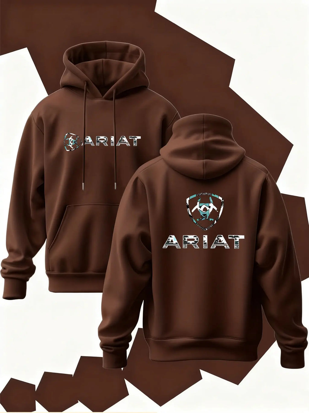 New Men's Hoodie Ariat Print, Soft Stretch Knit Fabric, Long Sleeve, Standard Fit, Casual Daily Wear, Four-Season Hooded Clothing, Fun Style, Essential for Young Adults