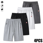 4-Piece Men's Casual Breathable Summer Sports Shorts with Pullstring and Zipper for Beach Outdoor Activities Cycling Daily Wear,summerwins