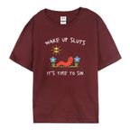 Wake Up Slts T-Shirt funny animal shirt meme graphic tee sarcastic t-shirt cursed tshirt unhinged humor top viral t-shirt