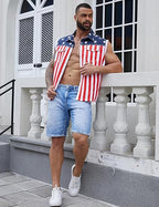 Yuanbang 4th of July Men’s American Flag Denim Vest USA 250th Birthday Independence Day Sleeveless Summer Casual Jacket Patriotic Style Outdoor Fashion Menswear Father's Festival Dad Gifts Guys Love Top Summer Wins