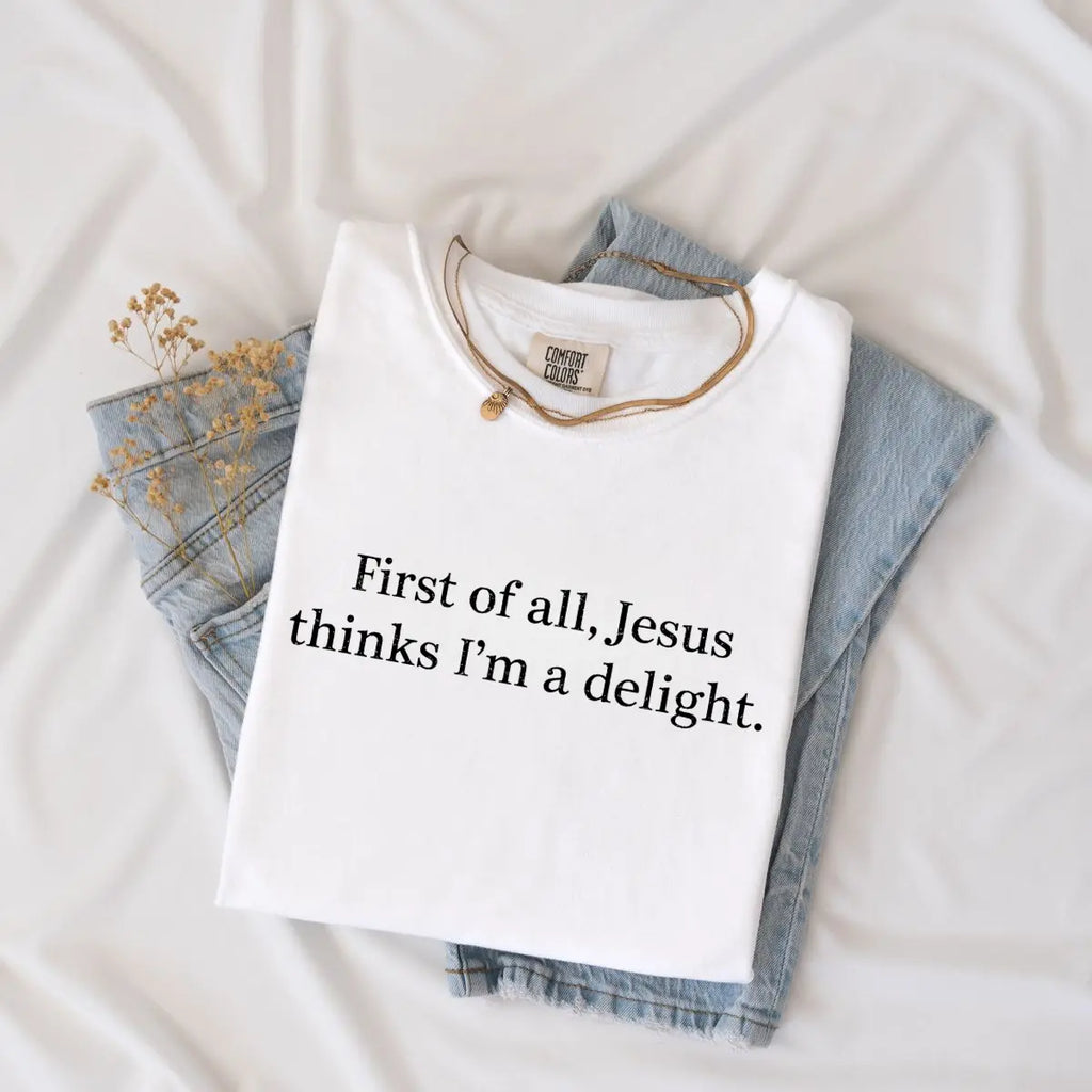 Comfort Colors Jesus Thinks I'm A Delight Shirt, Funny Christian
