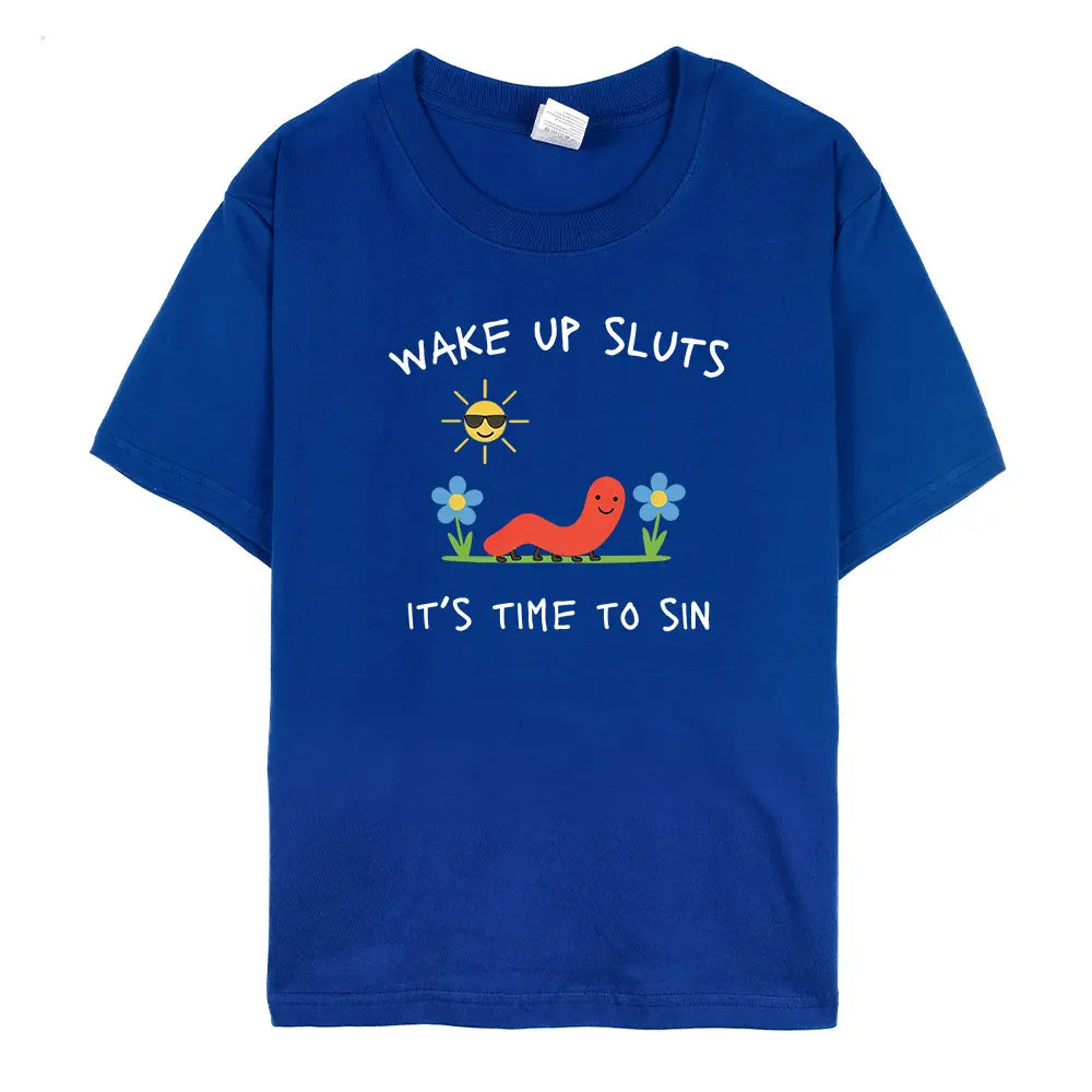Wake Up Slts T-Shirt funny animal shirt meme graphic tee sarcastic t-shirt cursed tshirt unhinged humor top viral t-shirt