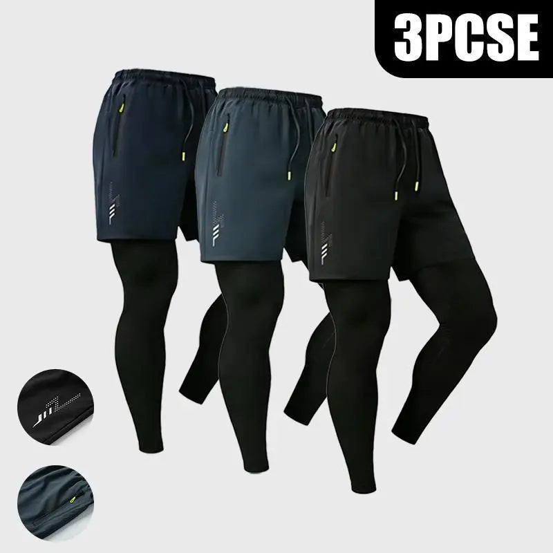 Men's 2-in-1 Compression Shorts | Lightweight Breathable Running Shorts