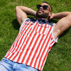 Yuanbang 4th of July Men’s American Flag Denim Vest USA 250th Birthday Independence Day Sleeveless Summer Casual Jacket Patriotic Style Outdoor Fashion Menswear Father's Festival Dad Gifts Guys Love Top Summer Wins